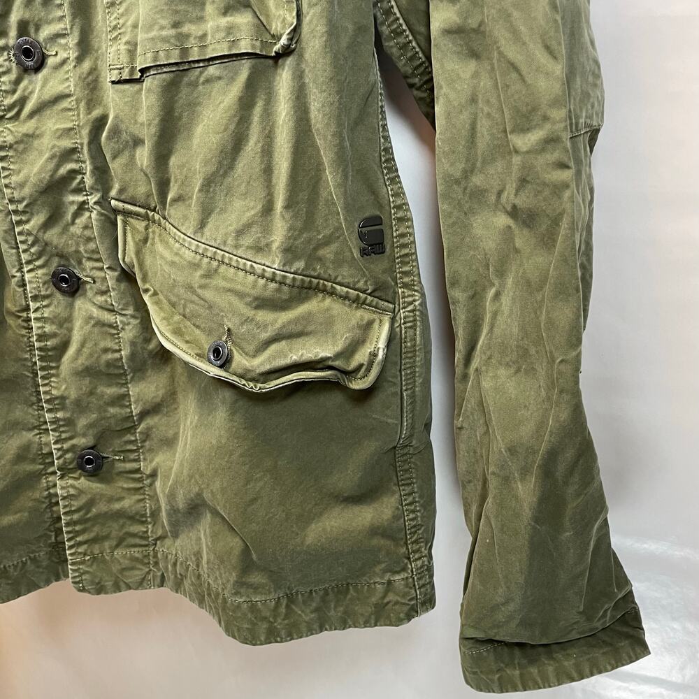 G-Star Raw Vodan Worker Overshirt Jacket Olive Green Canvas Men's Size Small - Picture 4 of 9
